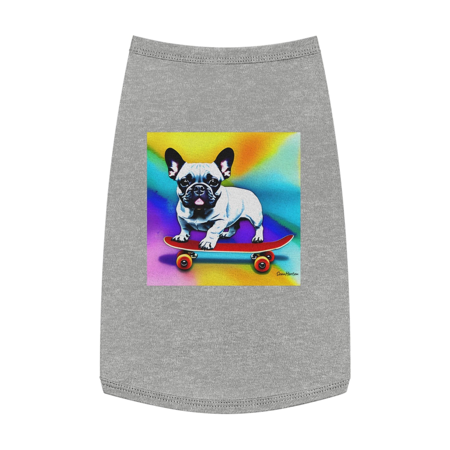 Frenchie on a Skateboard #3 Pet Tank Top