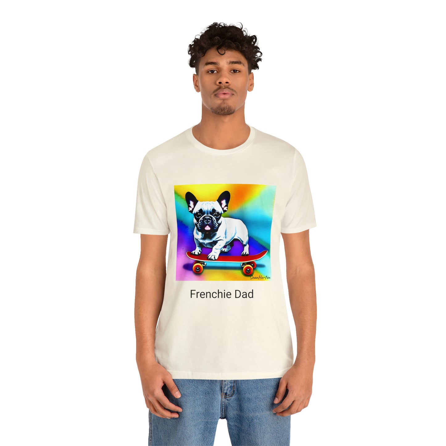 Frenchie on a Skateboard #3 Unisex Jersey Short Sleeve Tee