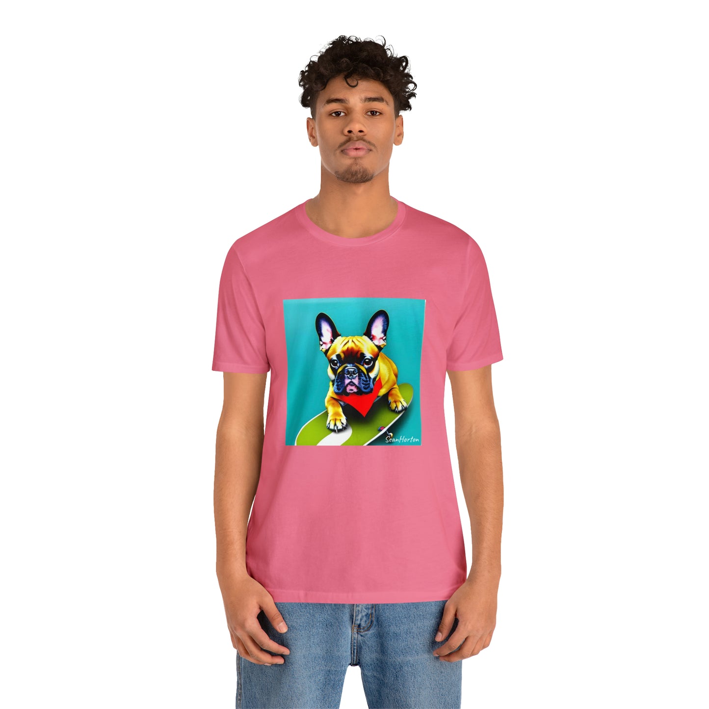Frenchie on a Skateboard #2 Unisex Jersey Short Sleeve Tee
