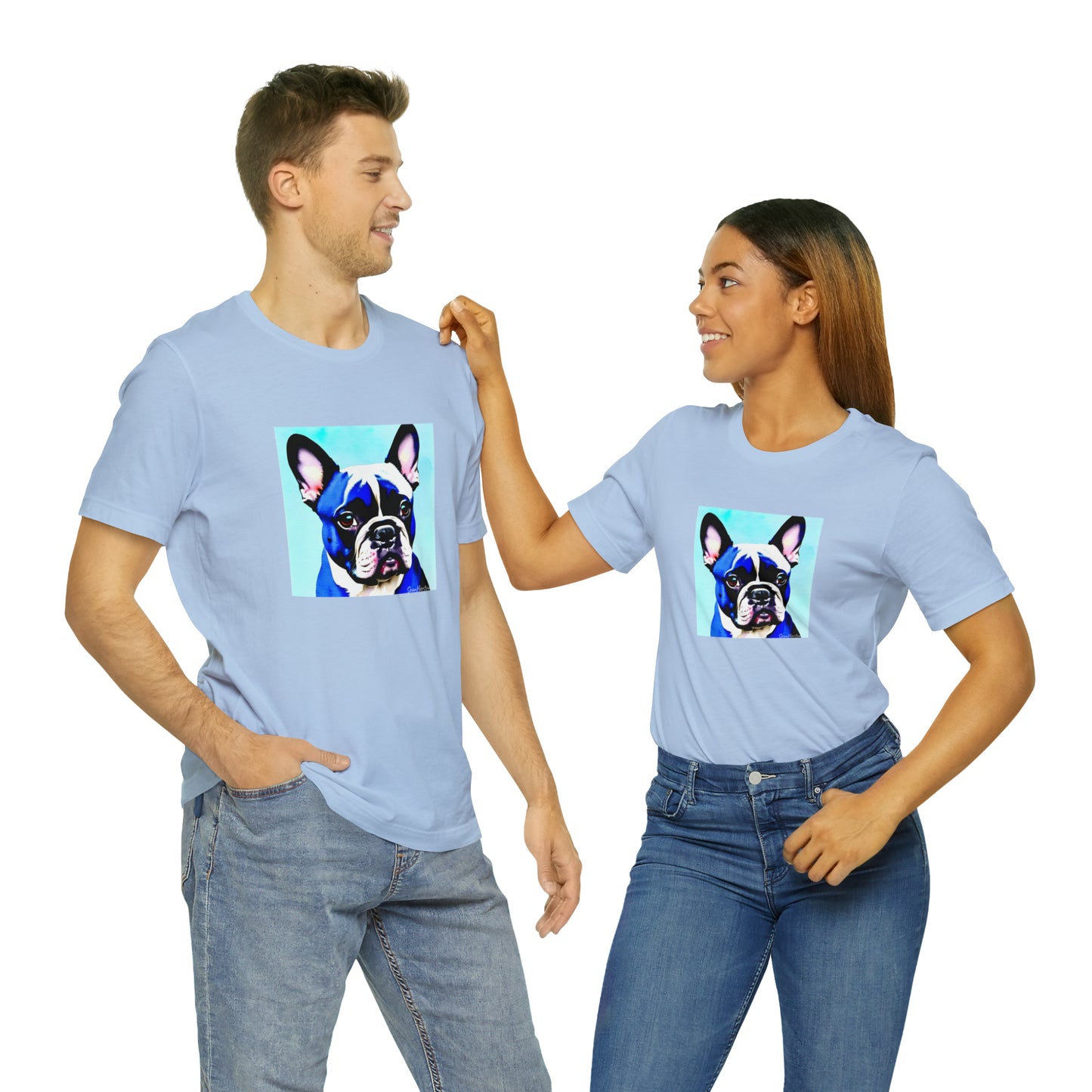 Blue Frenchie Unisex Jersey Short Sleeve Tee