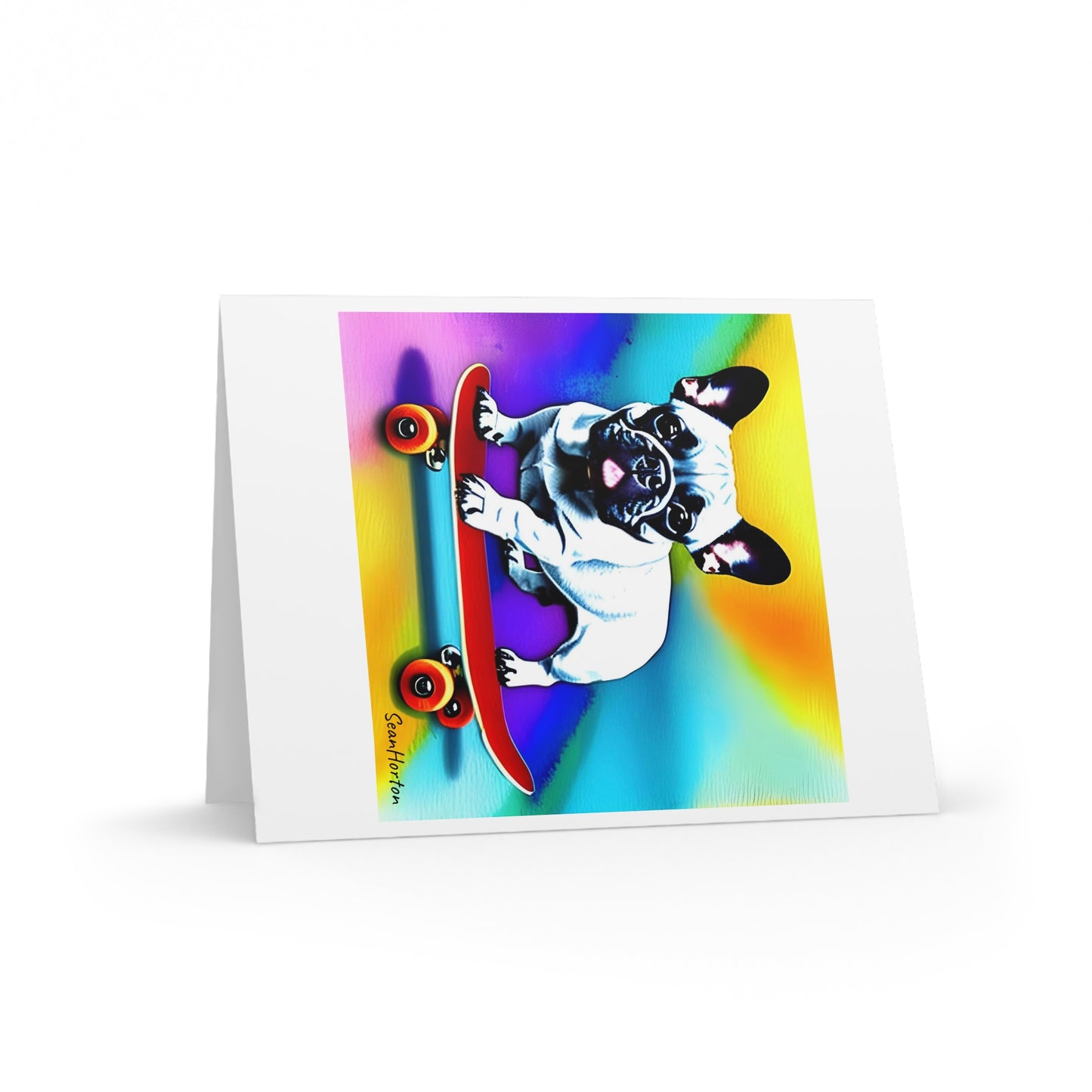 Frenchie on a Skateboard #3 Greeting cards (8, 16, and 24 pcs)
