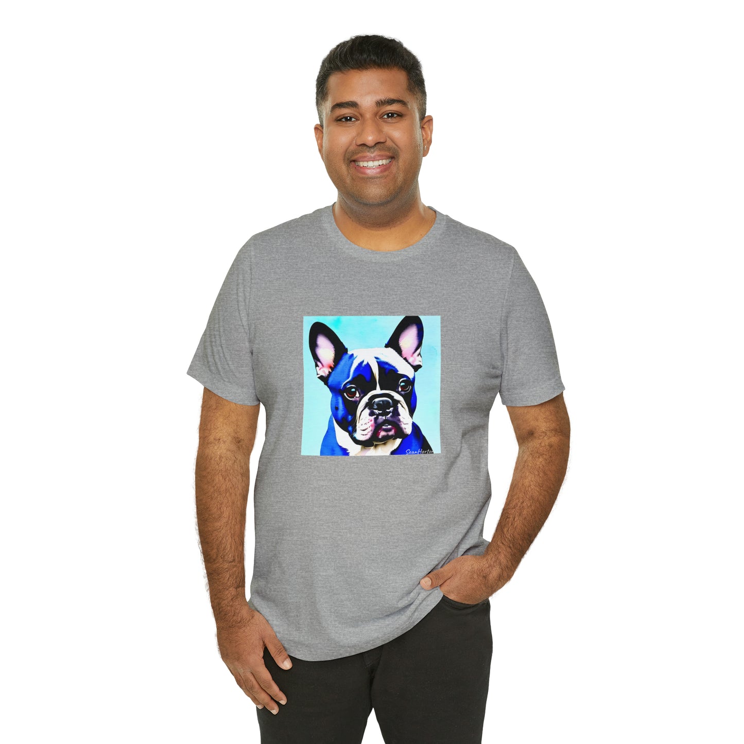 Blue Frenchie Unisex Jersey Short Sleeve Tee