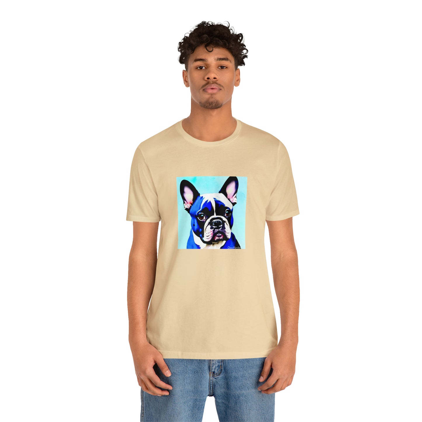 Blue Frenchie Unisex Jersey Short Sleeve Tee