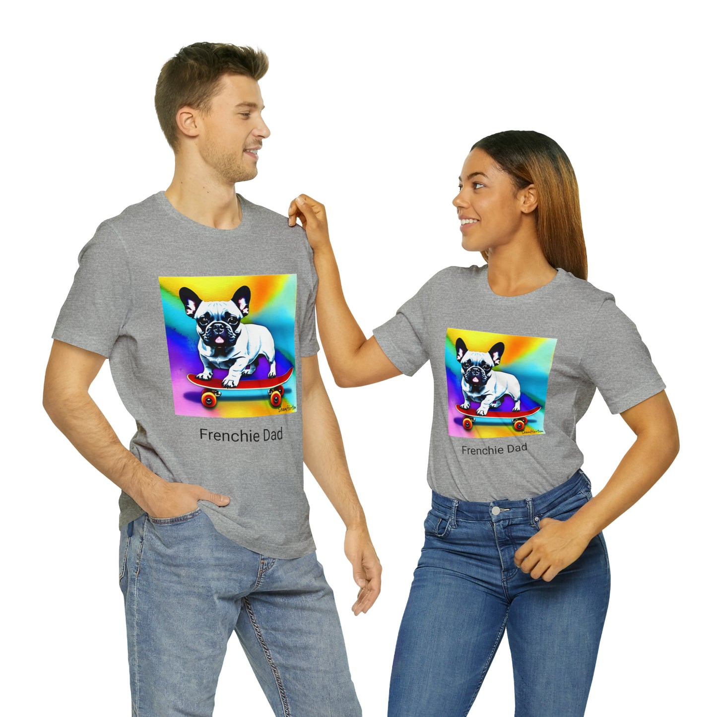 Frenchie on a Skateboard #3 Unisex Jersey Short Sleeve Tee