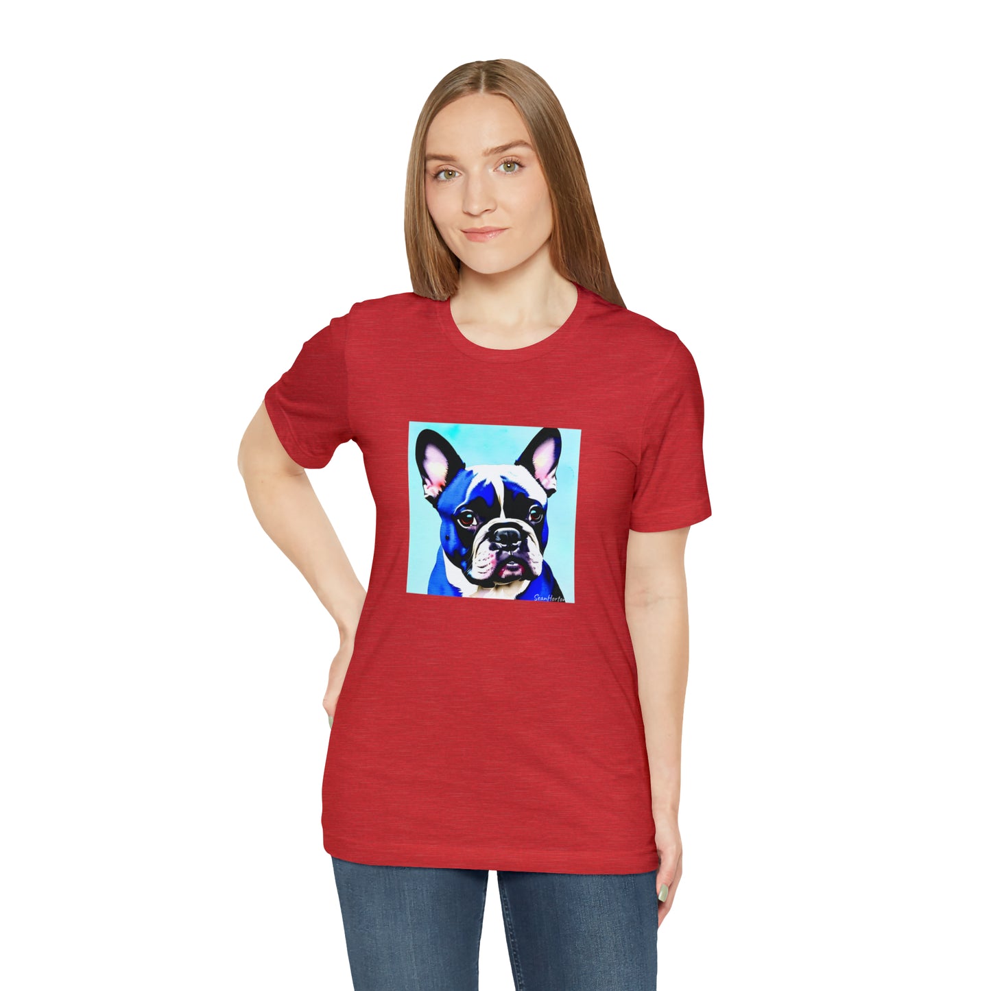 Blue Frenchie Unisex Jersey Short Sleeve Tee