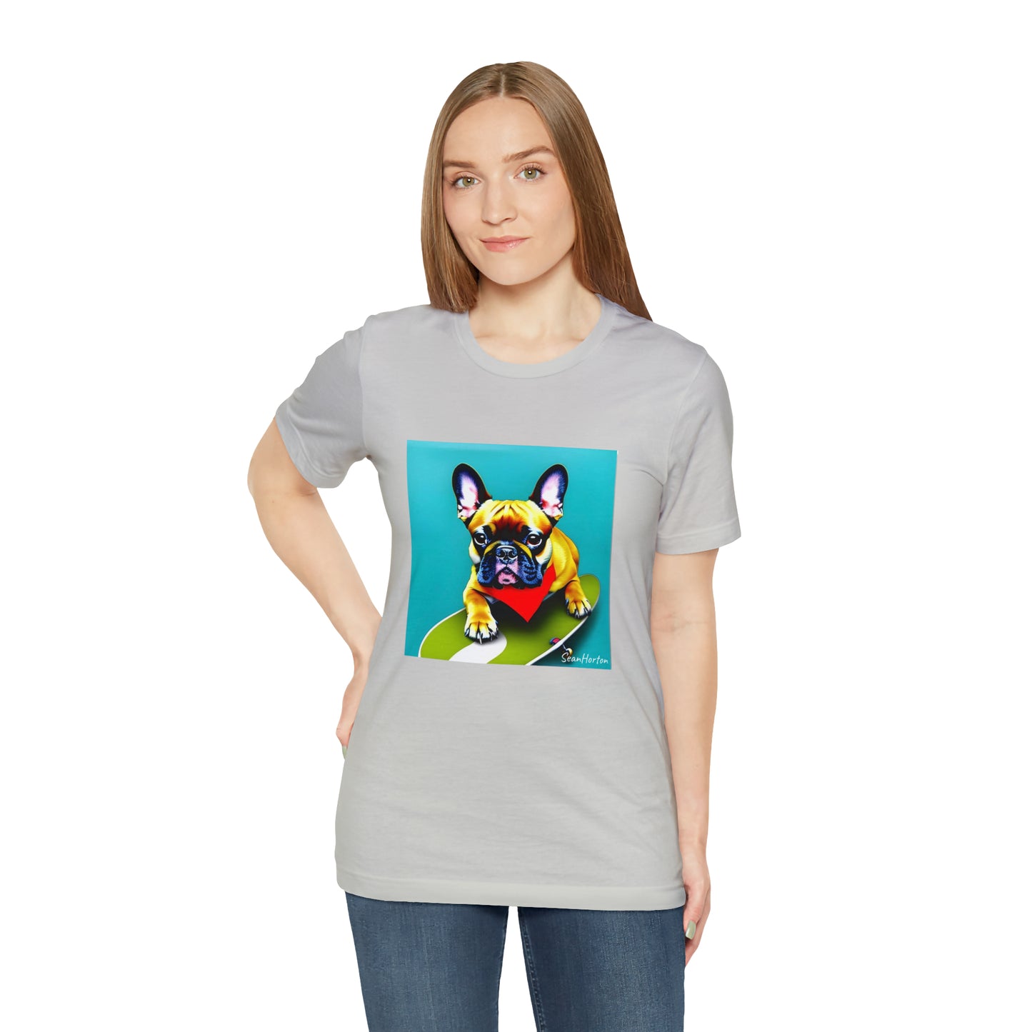 Frenchie on a Skateboard #2 Unisex Jersey Short Sleeve Tee