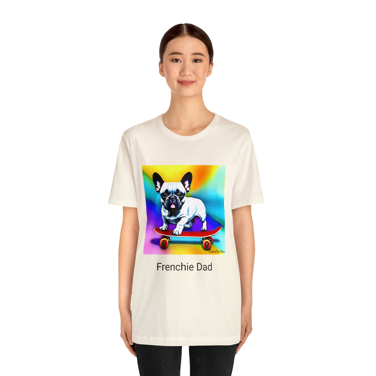 Frenchie on a Skateboard #3 Unisex Jersey Short Sleeve Tee