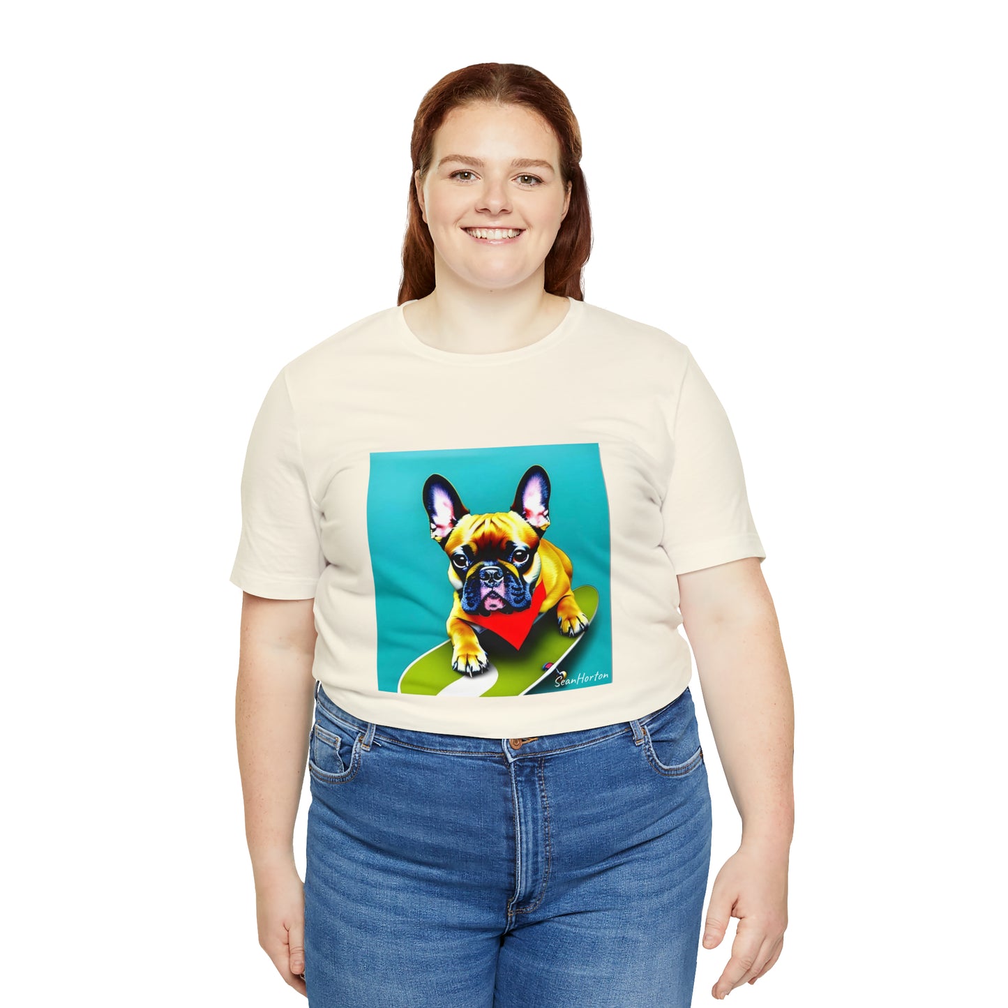 Frenchie on a Skateboard #2 Unisex Jersey Short Sleeve Tee