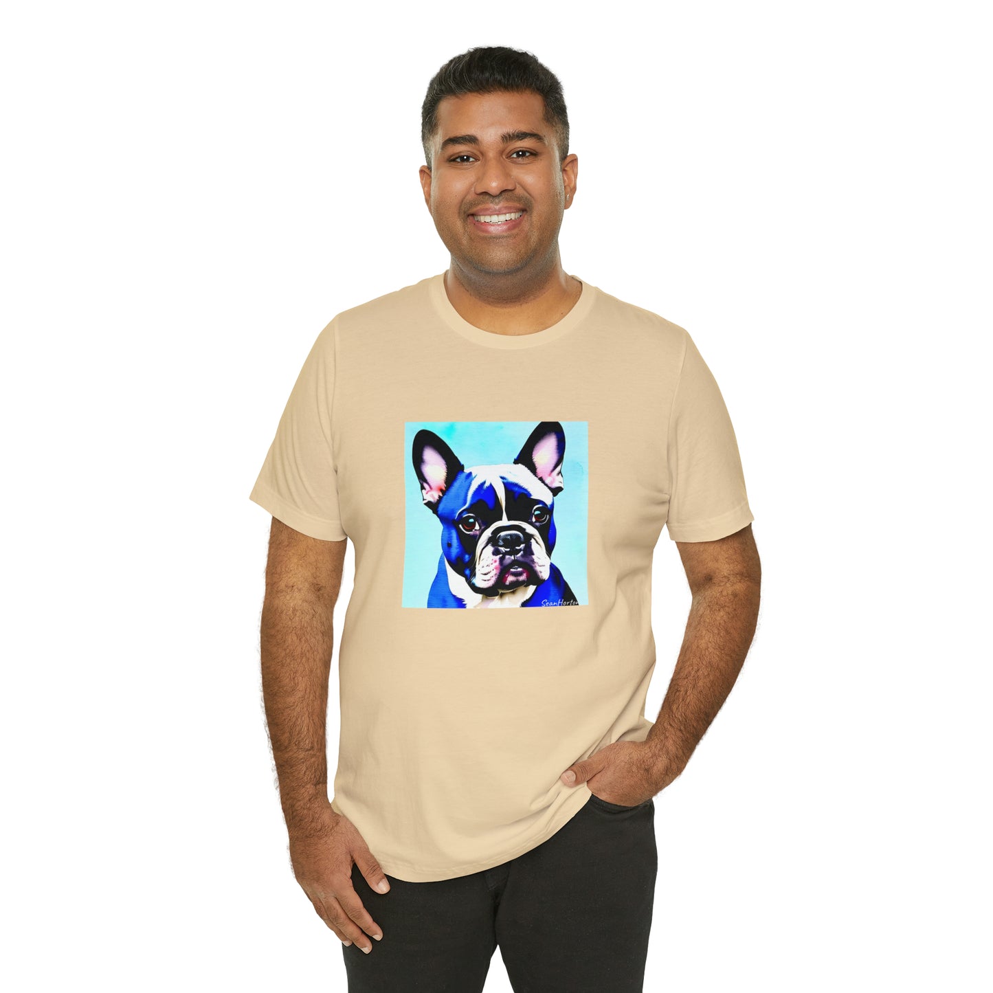 Blue Frenchie Unisex Jersey Short Sleeve Tee