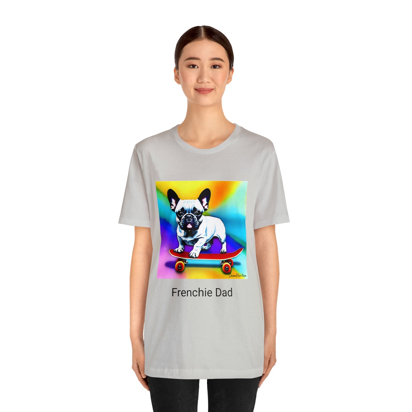 Frenchie on a Skateboard #3 Unisex Jersey Short Sleeve Tee