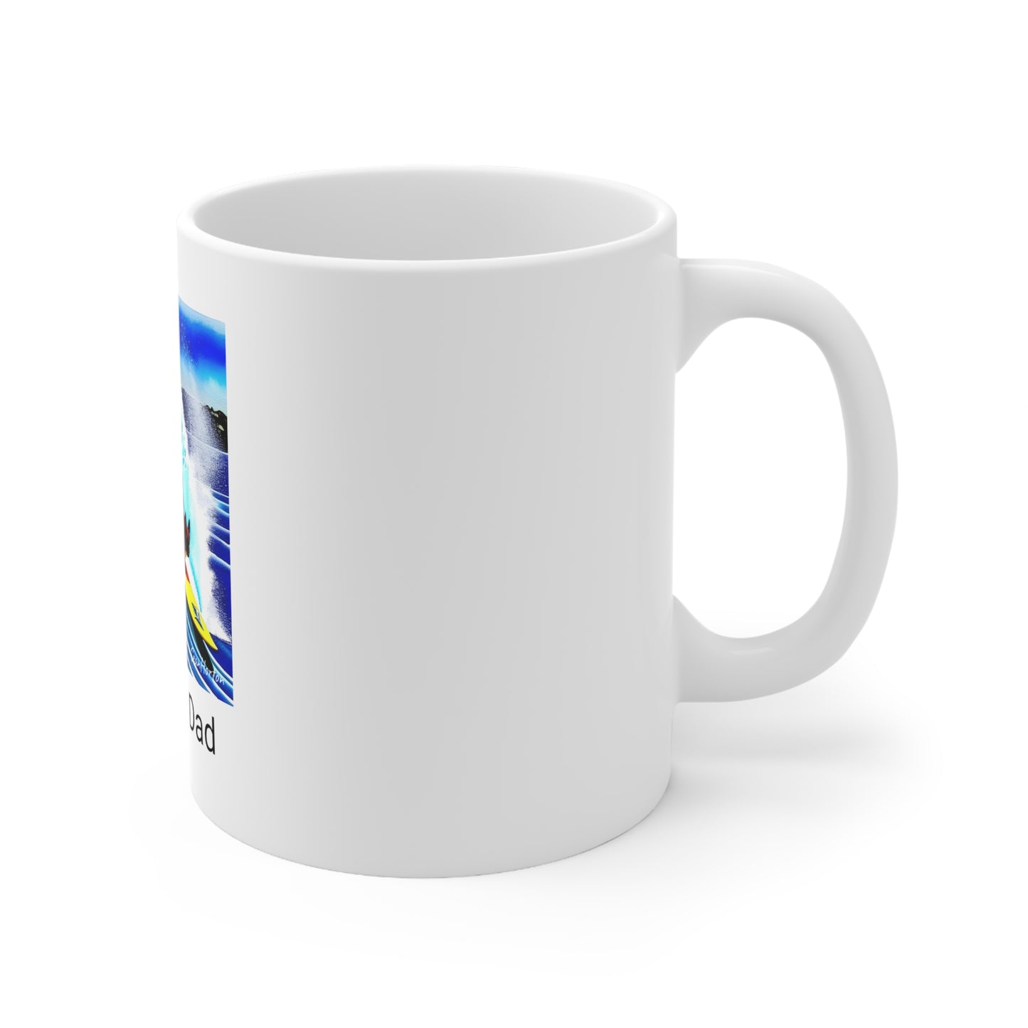 Surfing Frenchie/Frenchie Dad Ceramic Mug 11oz