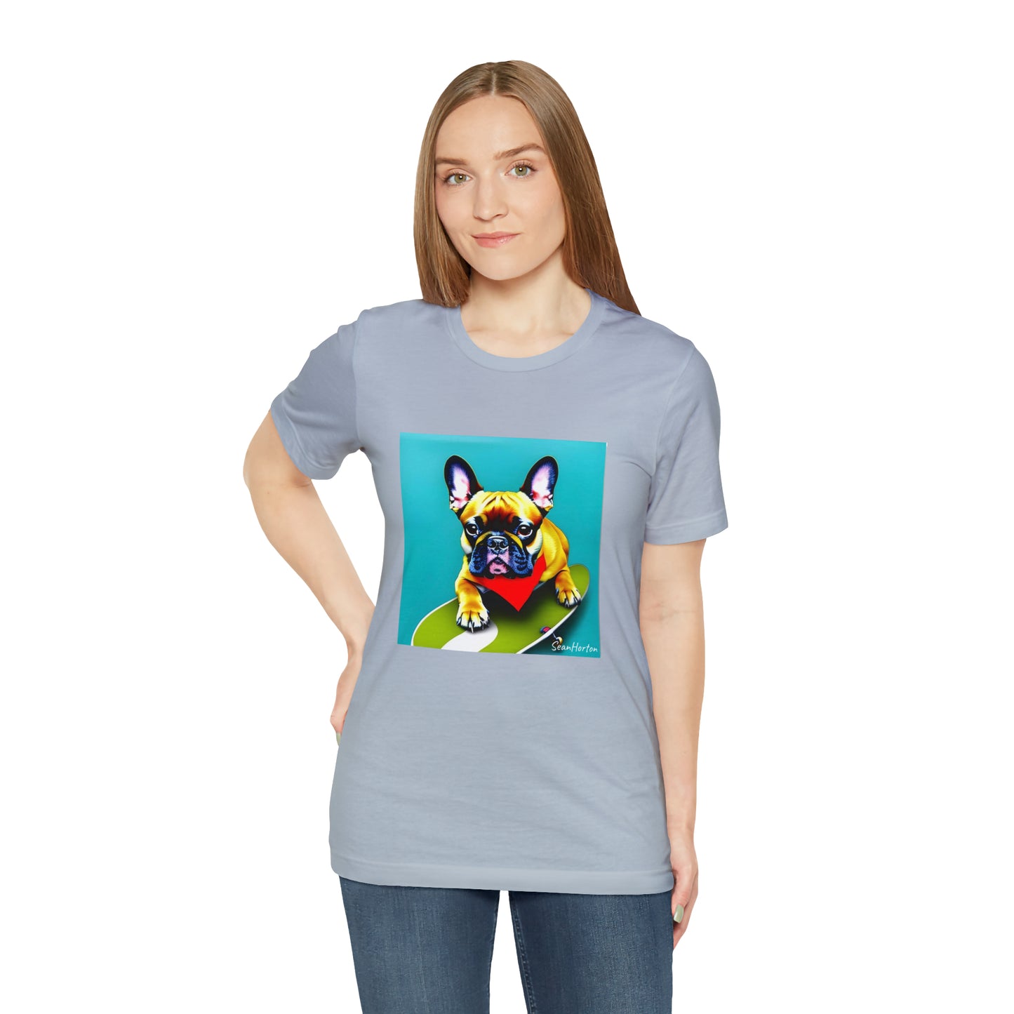 Frenchie on a Skateboard #2 Unisex Jersey Short Sleeve Tee