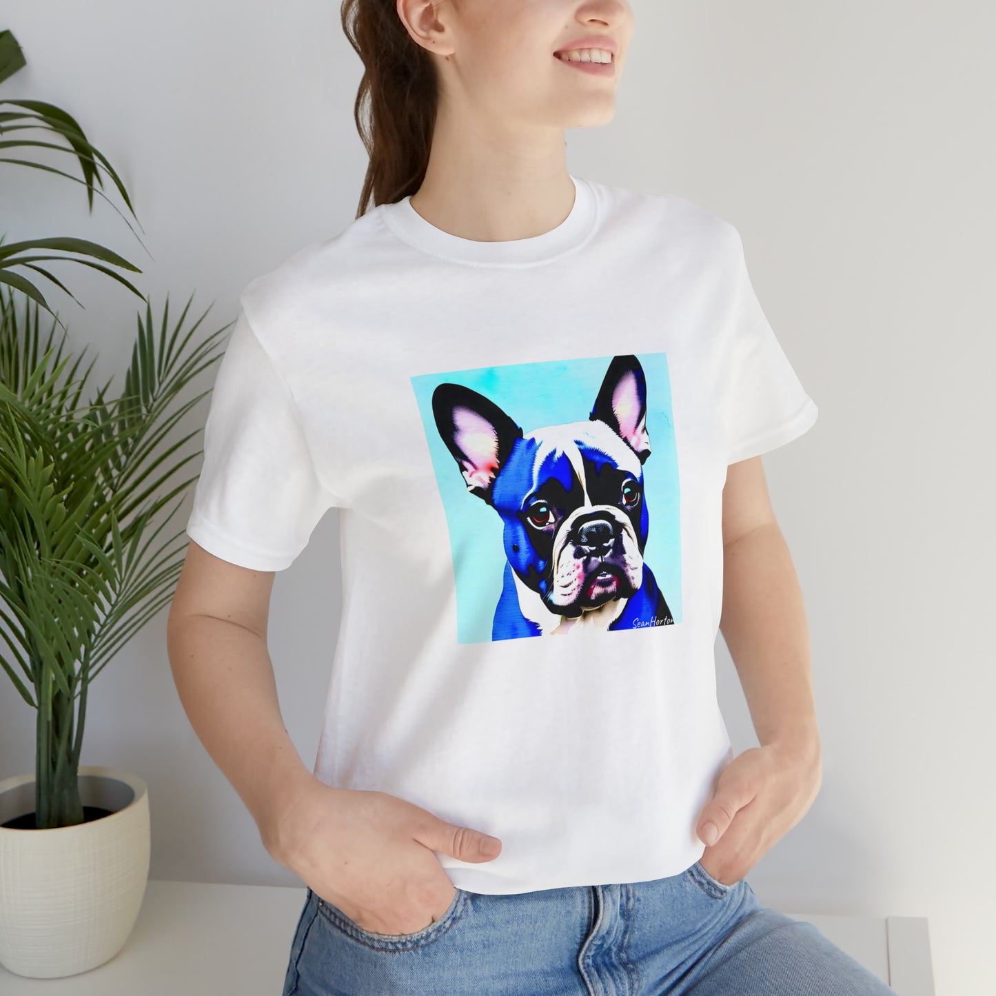 Blue Frenchie Unisex Jersey Short Sleeve Tee