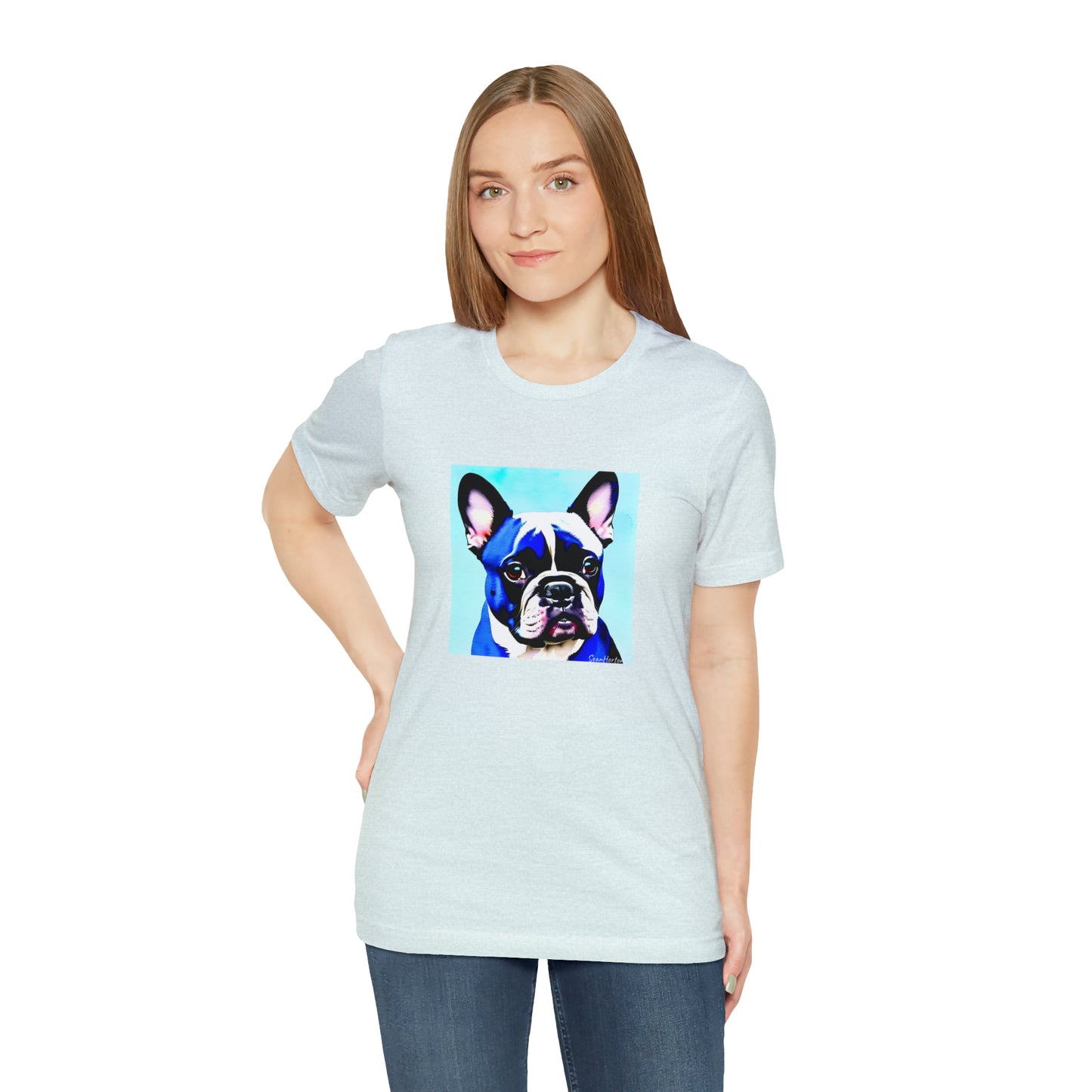 Blue Frenchie Unisex Jersey Short Sleeve Tee