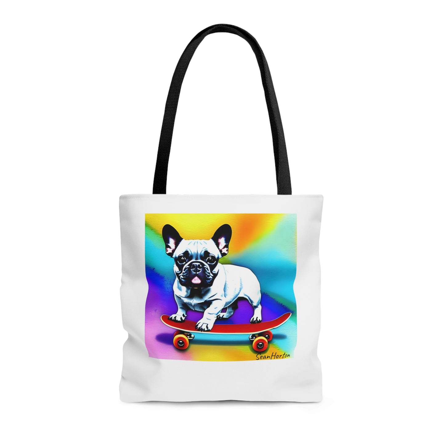 Frenchie on a Skateboard #3 Tote Bag (AOP)
