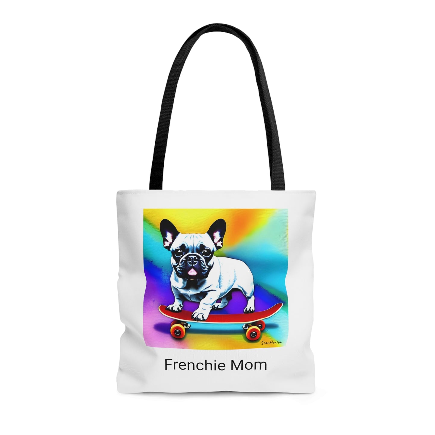 Frenchie on a Skateboard #3/Frenchie Mom Tote Bag (AOP)