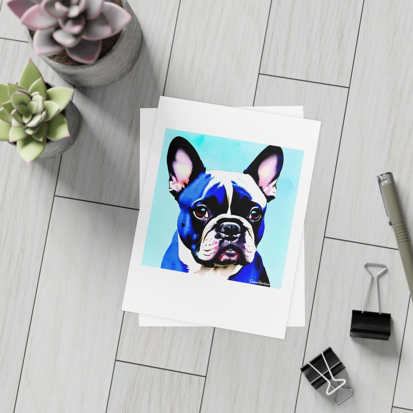 Blue Frenchie Postcard Bundles (envelopes included)