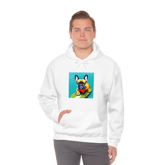 Frenchie on a Skateboard #2 Unisex Heavy Blend™ Hooded Sweatshirt