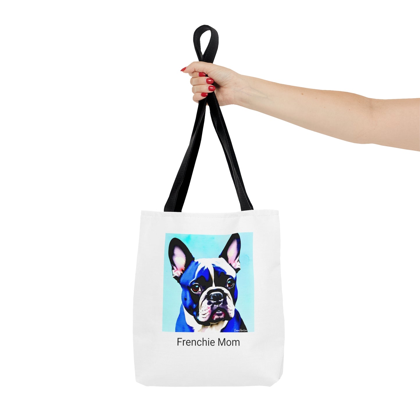 Blue Frenchie/Frenchie Mom Tote Bag (AOP)