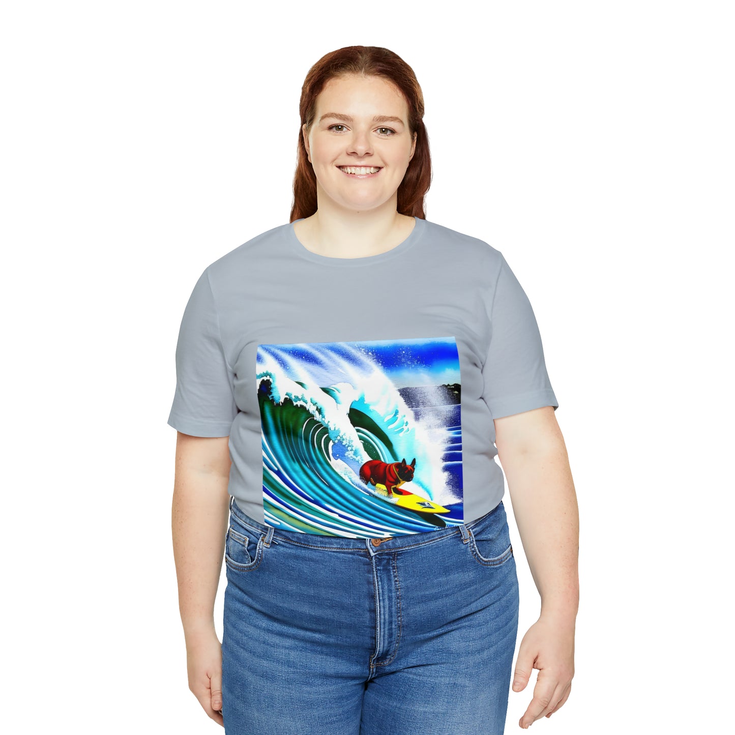 Surfing Frenchie Unisex Jersey Short Sleeve Tee