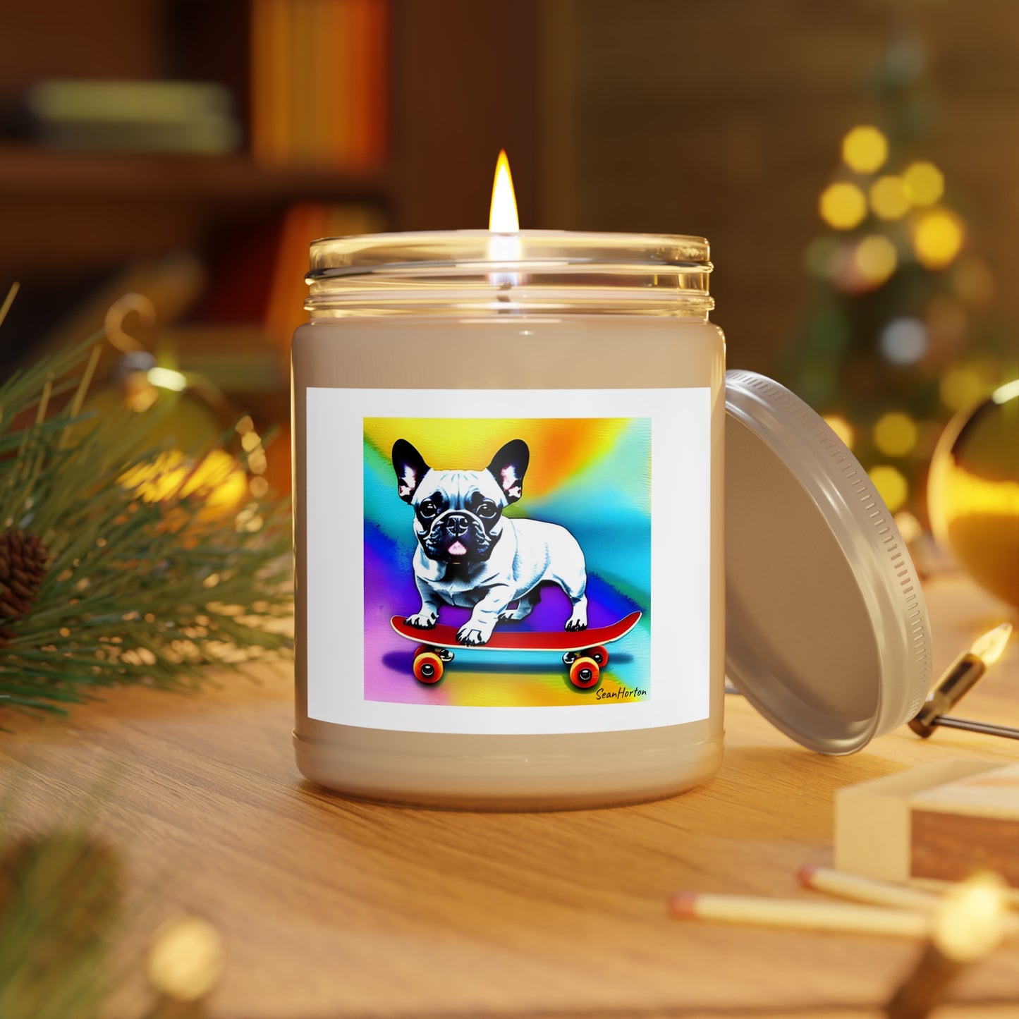 Frenchie on a Skateboard #3 Scented Candles, 9oz