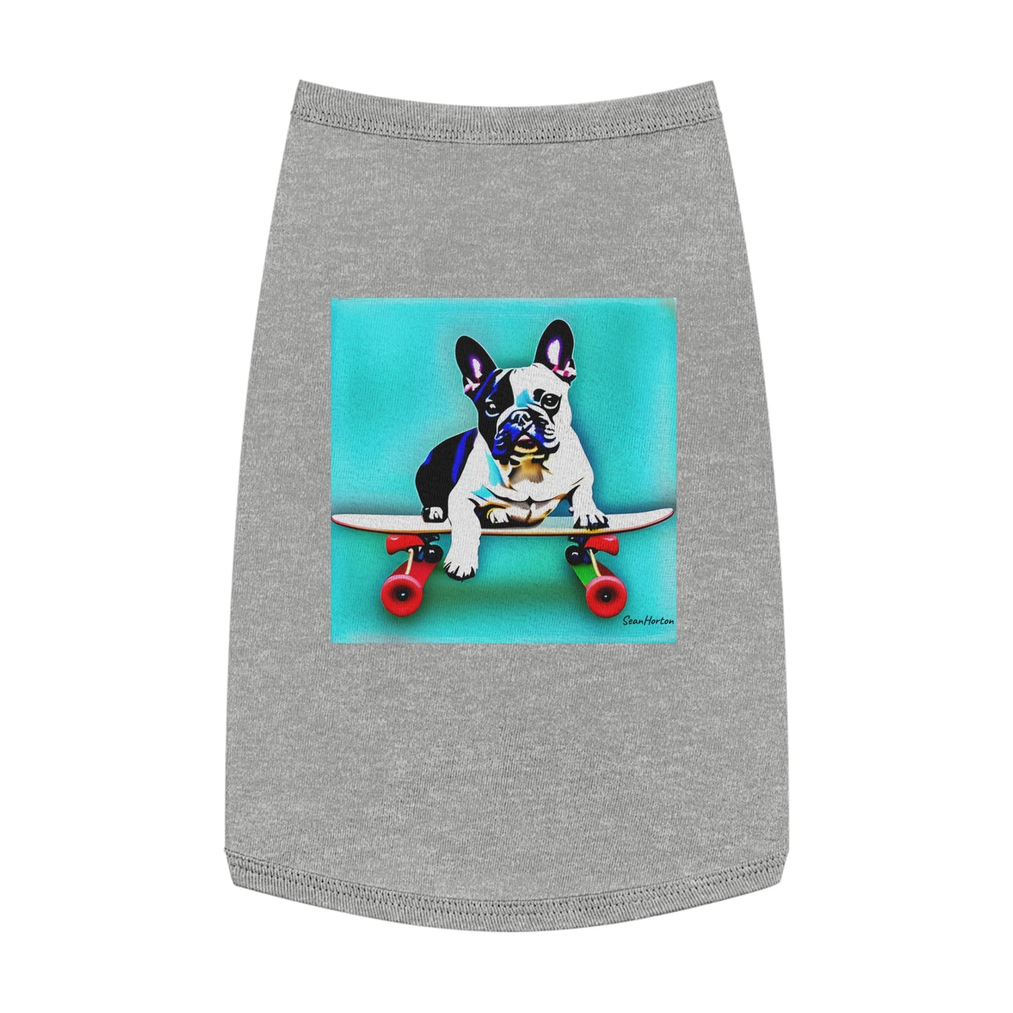 Frenchie on a Skateboard Pet Tank Top