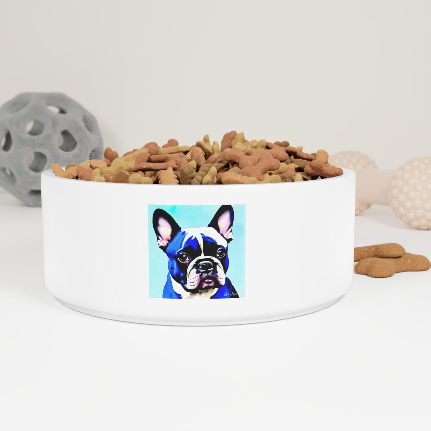 Blue Frenchie Pet Bowl