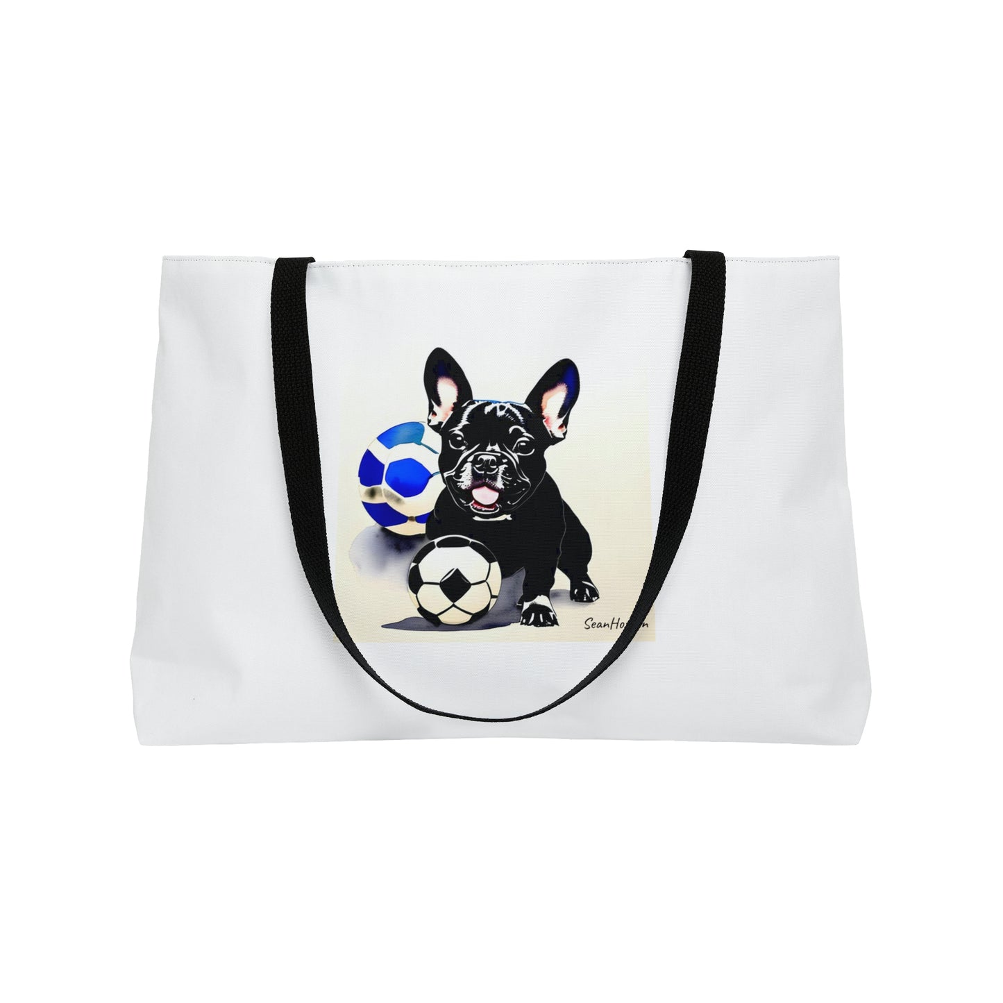 Frenchie with a Soccer Ball Weekender Tote Bag