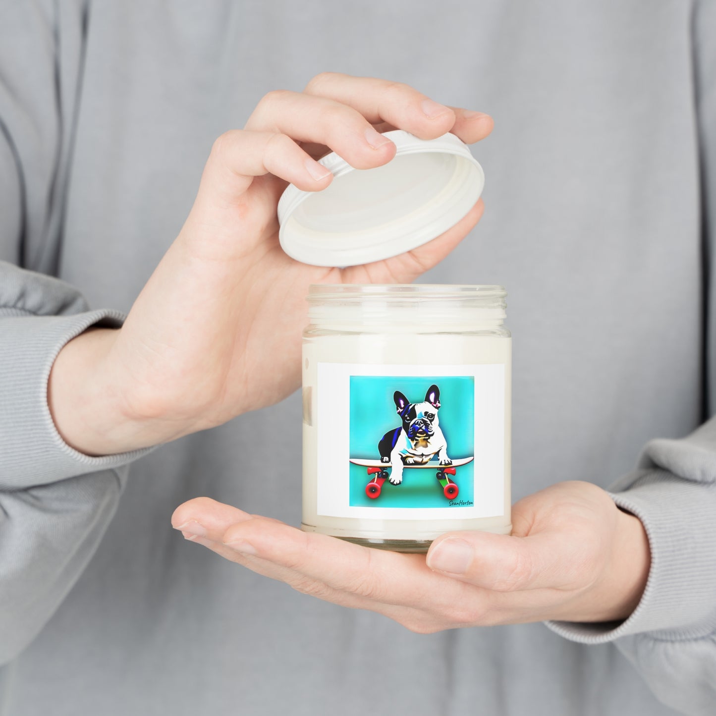 Frenchie on a Skateboard Scented Candles, 9oz