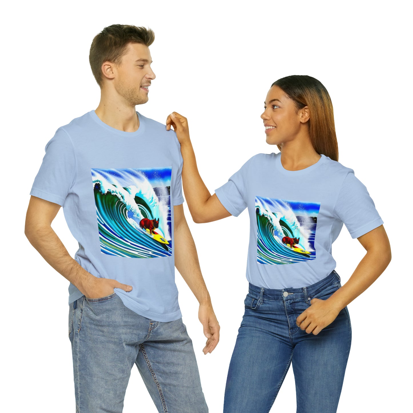 Surfing Frenchie Unisex Jersey Short Sleeve Tee