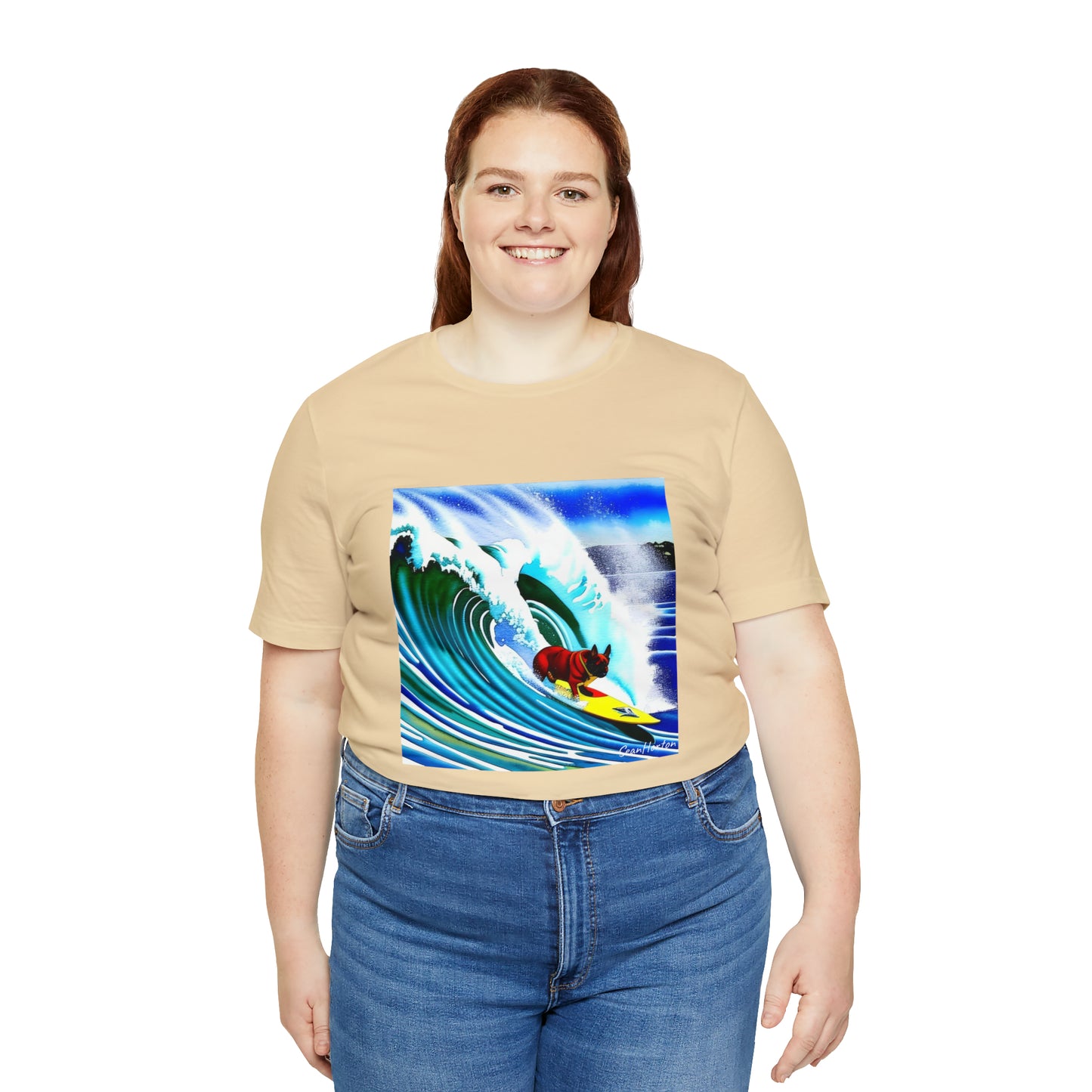 Surfing Frenchie/Frenchie Mom Unisex Jersey Short Sleeve Tee