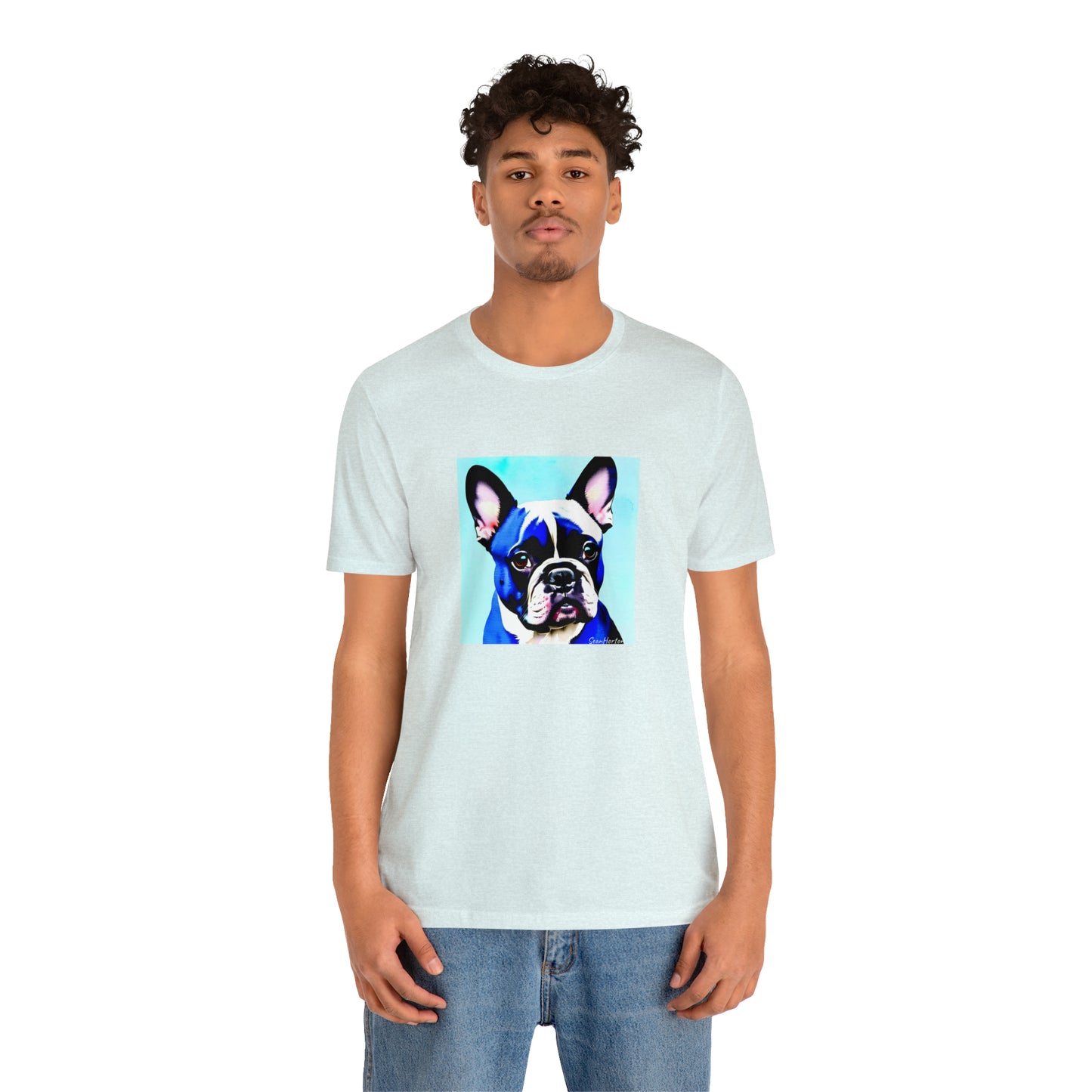 Blue Frenchie Unisex Jersey Short Sleeve Tee