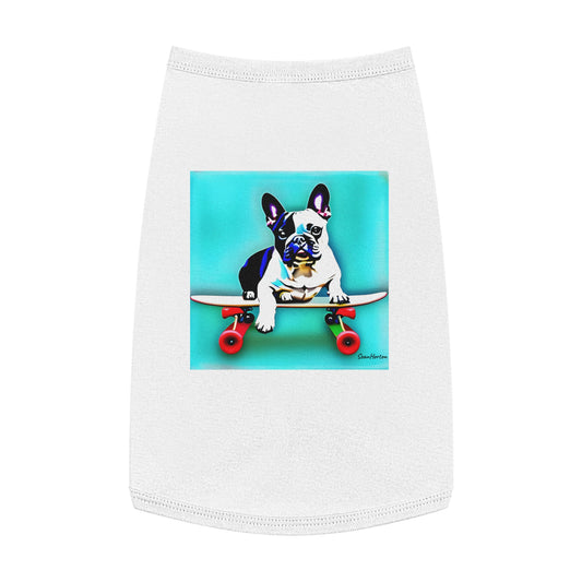 Frenchie on a Skateboard Pet Tank Top