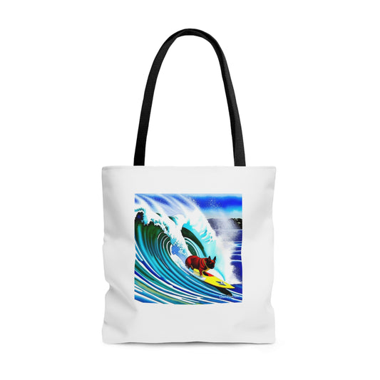 Surfing Frenchie Tote Bag (AOP)