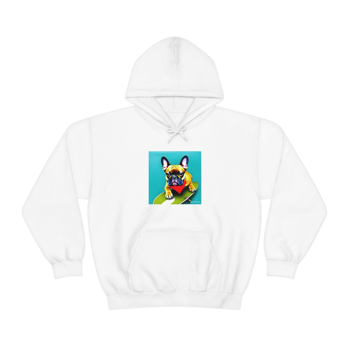 Frenchie on a Skateboard #2 Unisex Heavy Blend™ Hooded Sweatshirt
