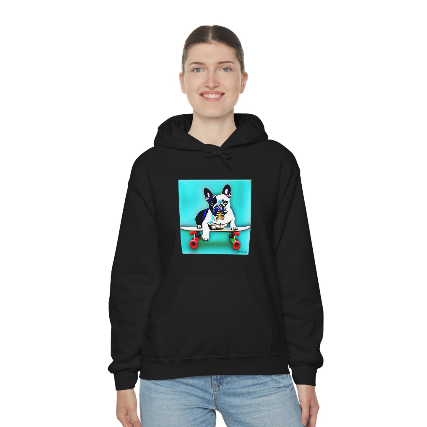 Frenchie on a Skateboard Unisex Heavy Blend™ Hooded Sweatshirt