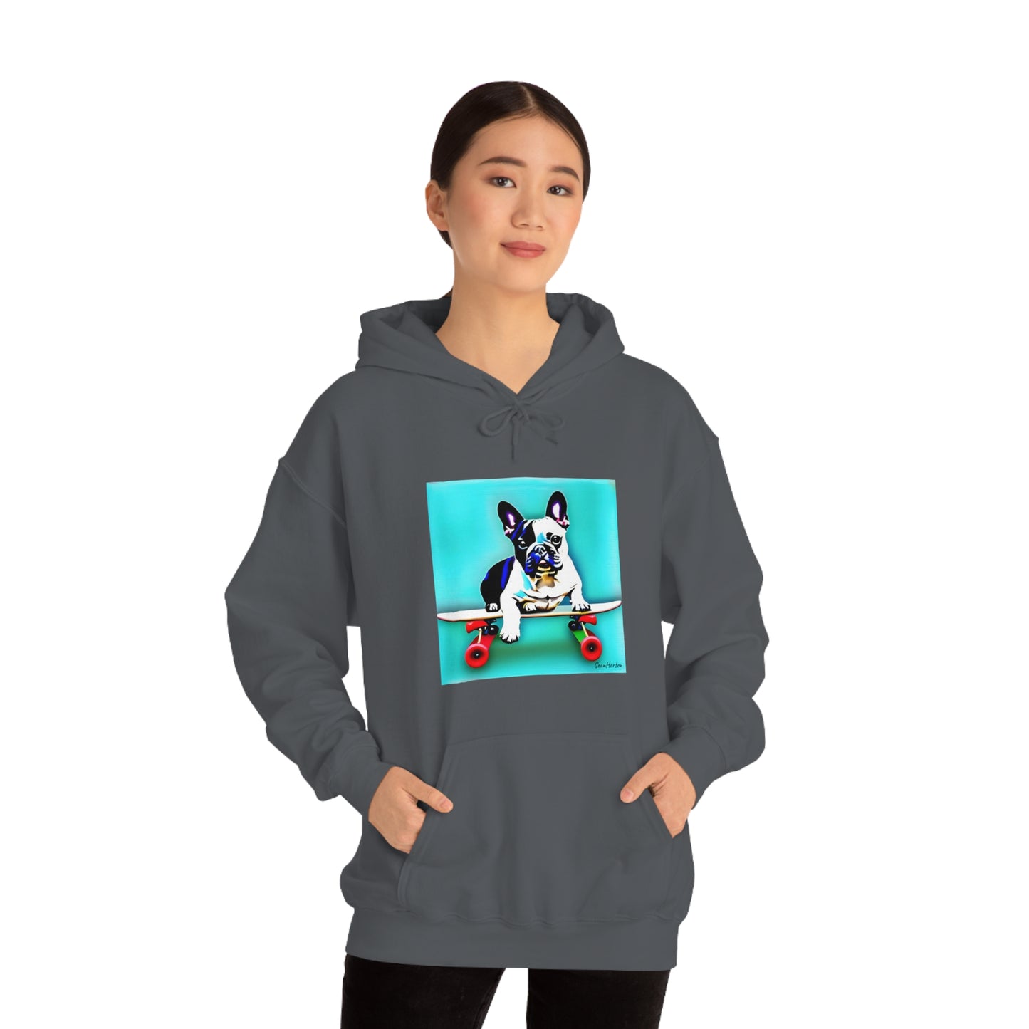 Frenchie on a Skateboard Unisex Heavy Blend™ Hooded Sweatshirt