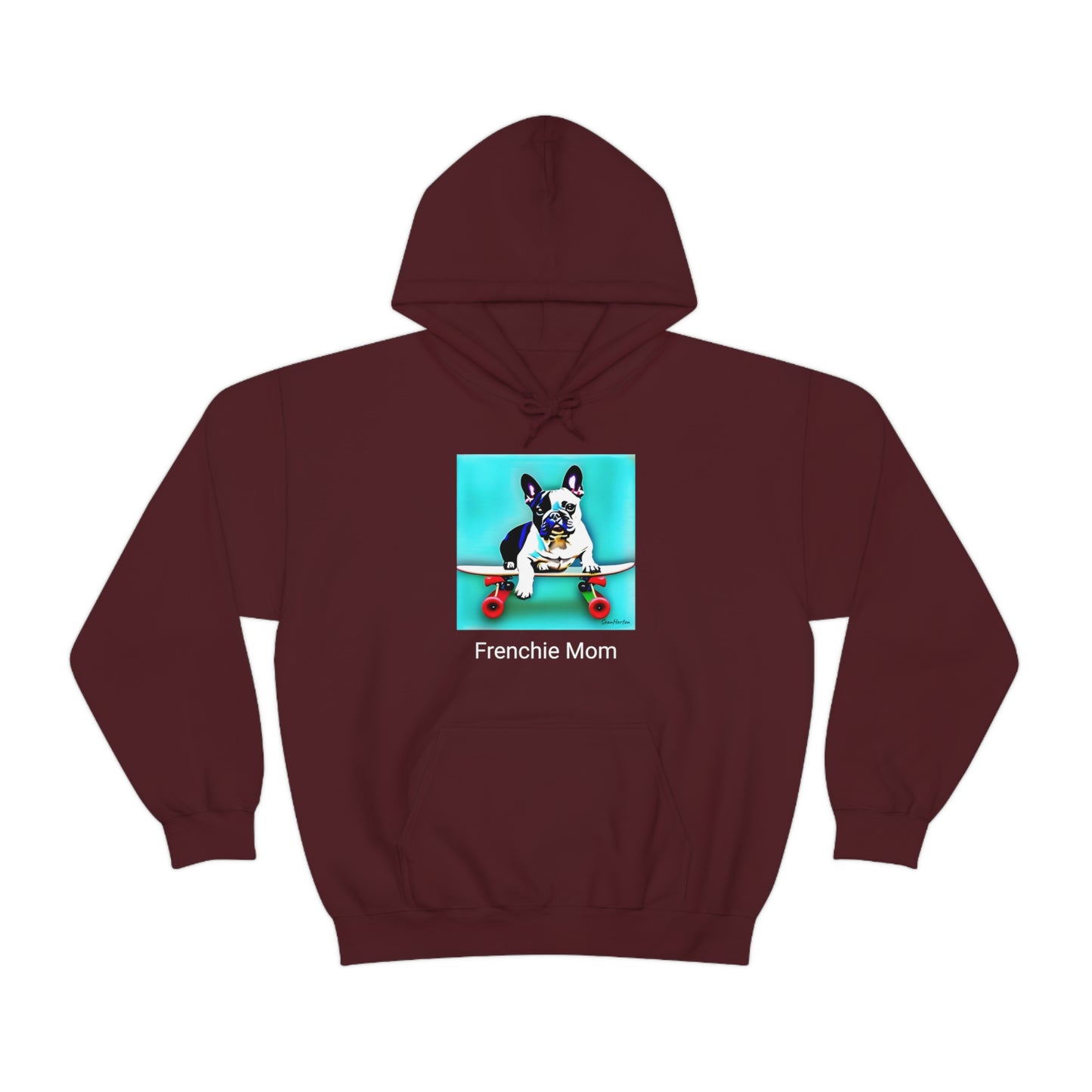 Frenchie on a Skateboard/Frenchie Mom Unisex Heavy Blend™ Hooded Sweatshirt