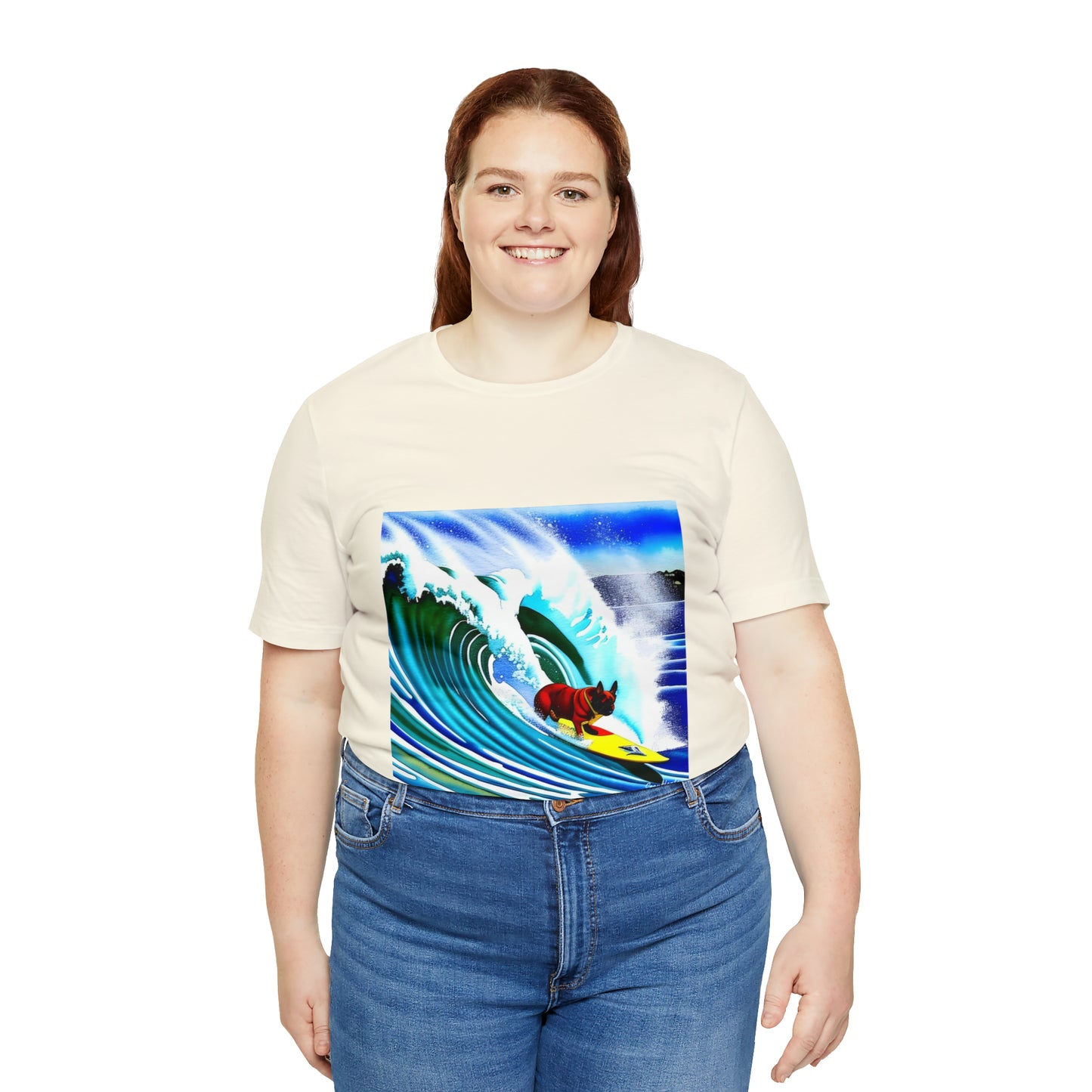 Surfing Frenchie Unisex Jersey Short Sleeve Tee