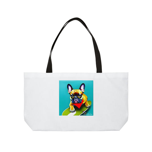 Frenchie on a Skateboard #2 Weekender Tote Bag