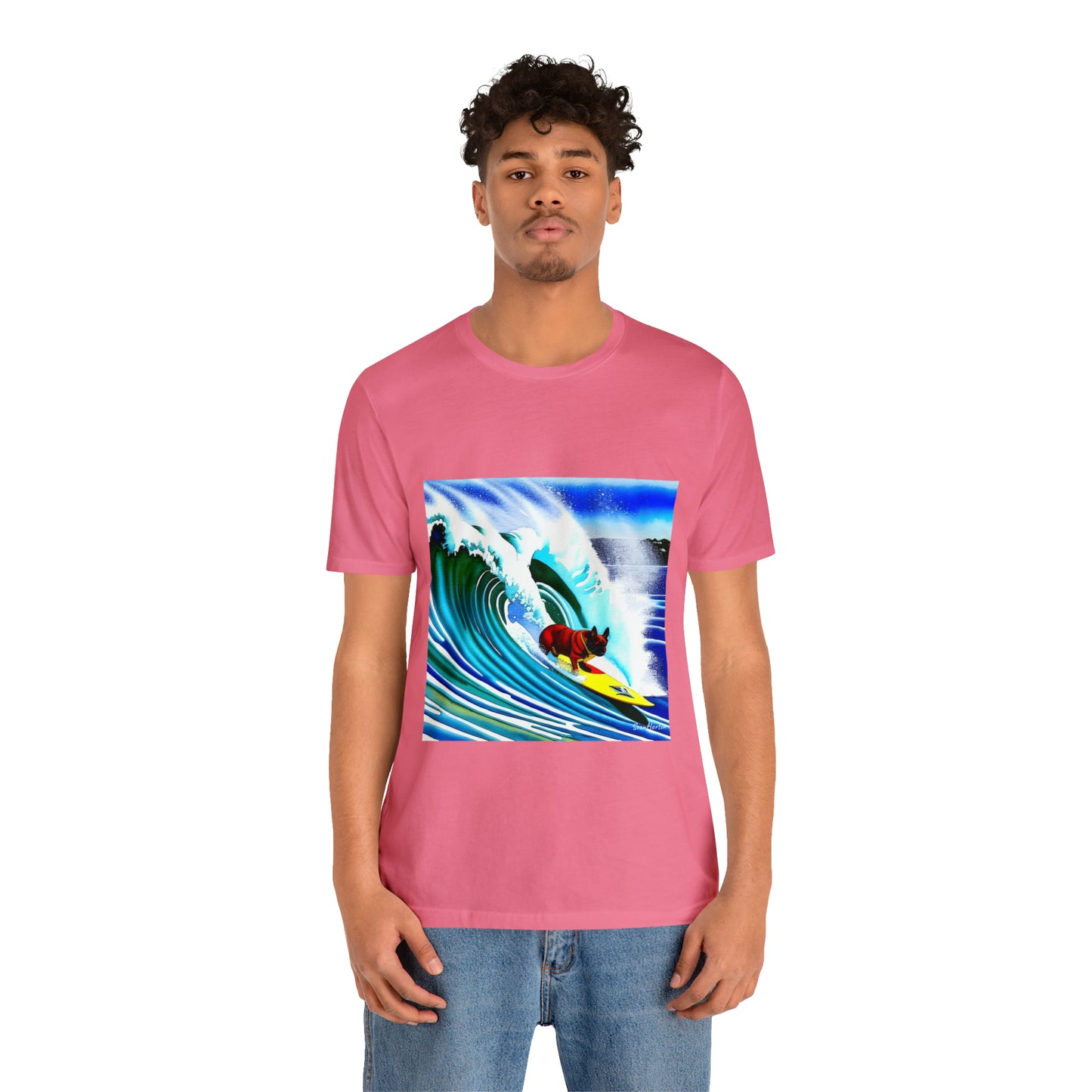 Surfing Frenchie Unisex Jersey Short Sleeve Tee