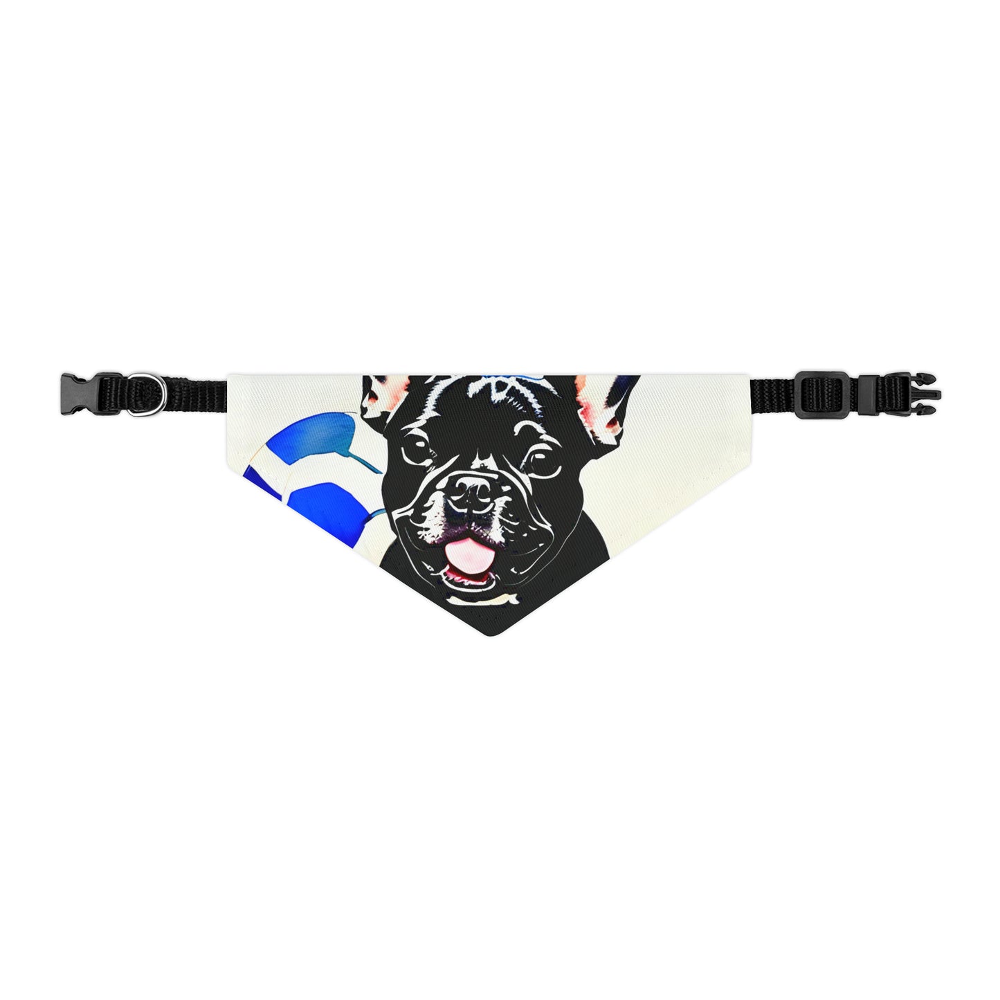 Frenchie with a Soccer Ball Pet Bandana Collar