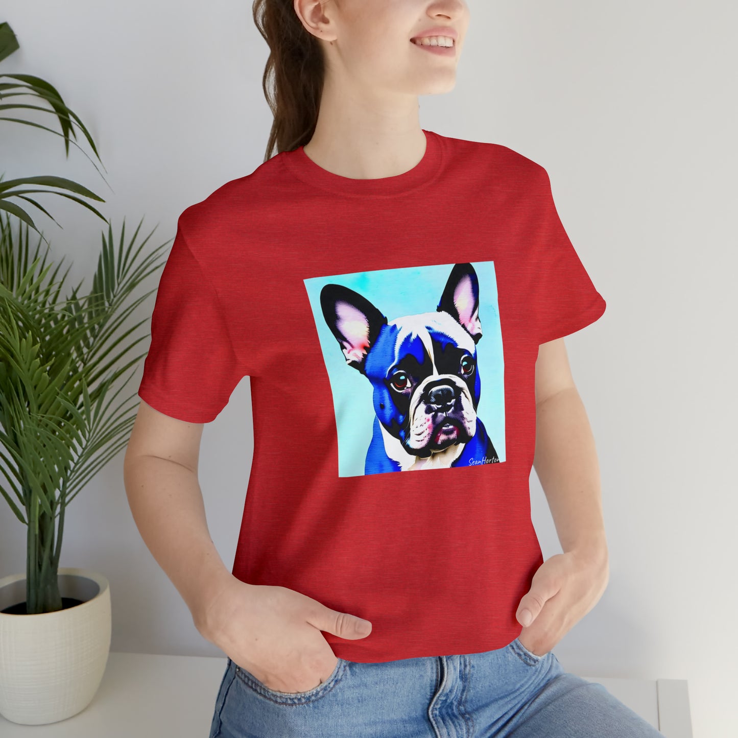 Blue Frenchie Unisex Jersey Short Sleeve Tee