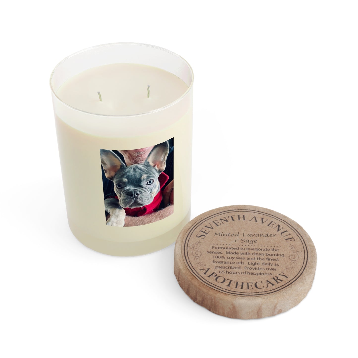 Romeo The Frenchie - Scented Candle - Full Glass, 11oz