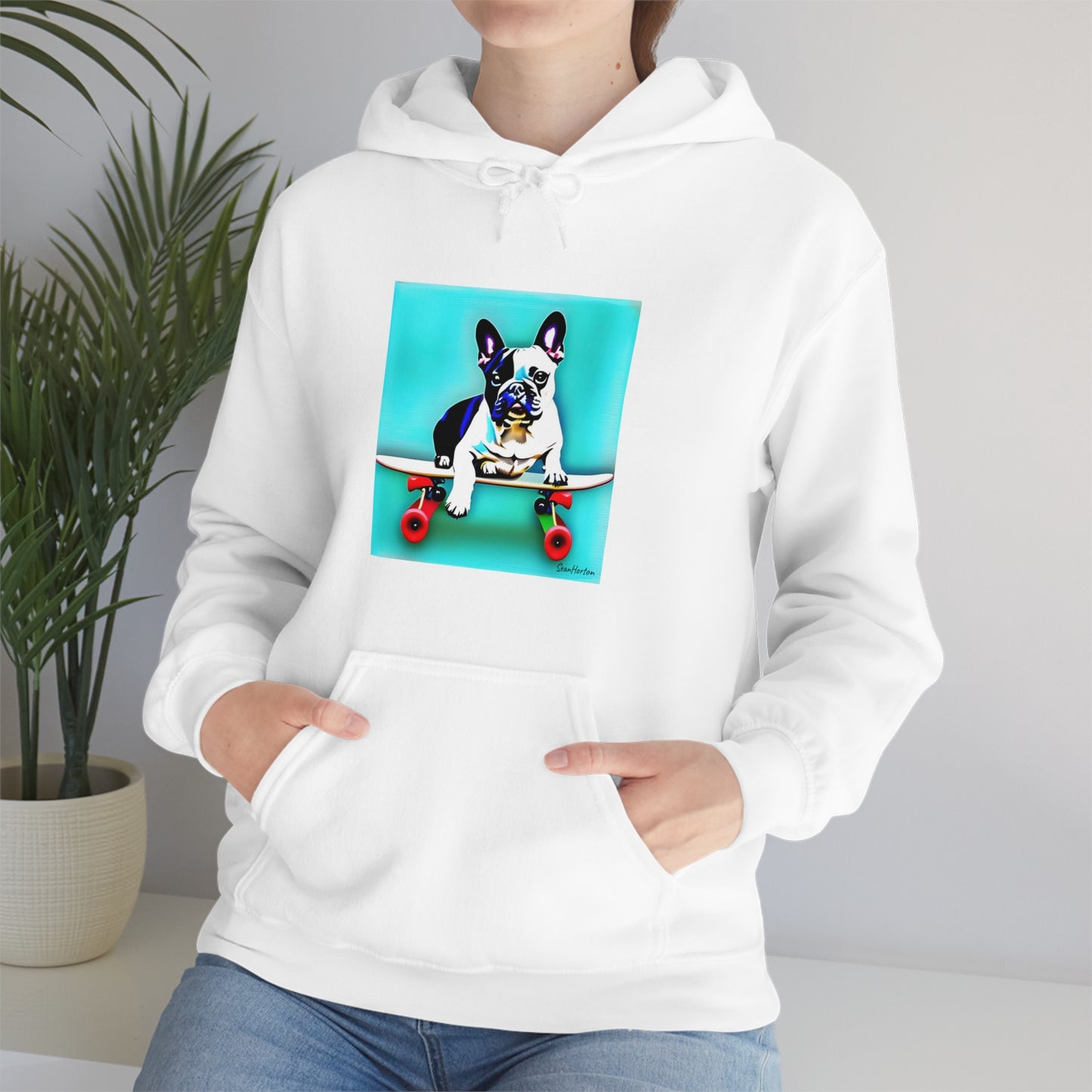 Frenchie on a Skateboard Unisex Heavy Blend™ Hooded Sweatshirt