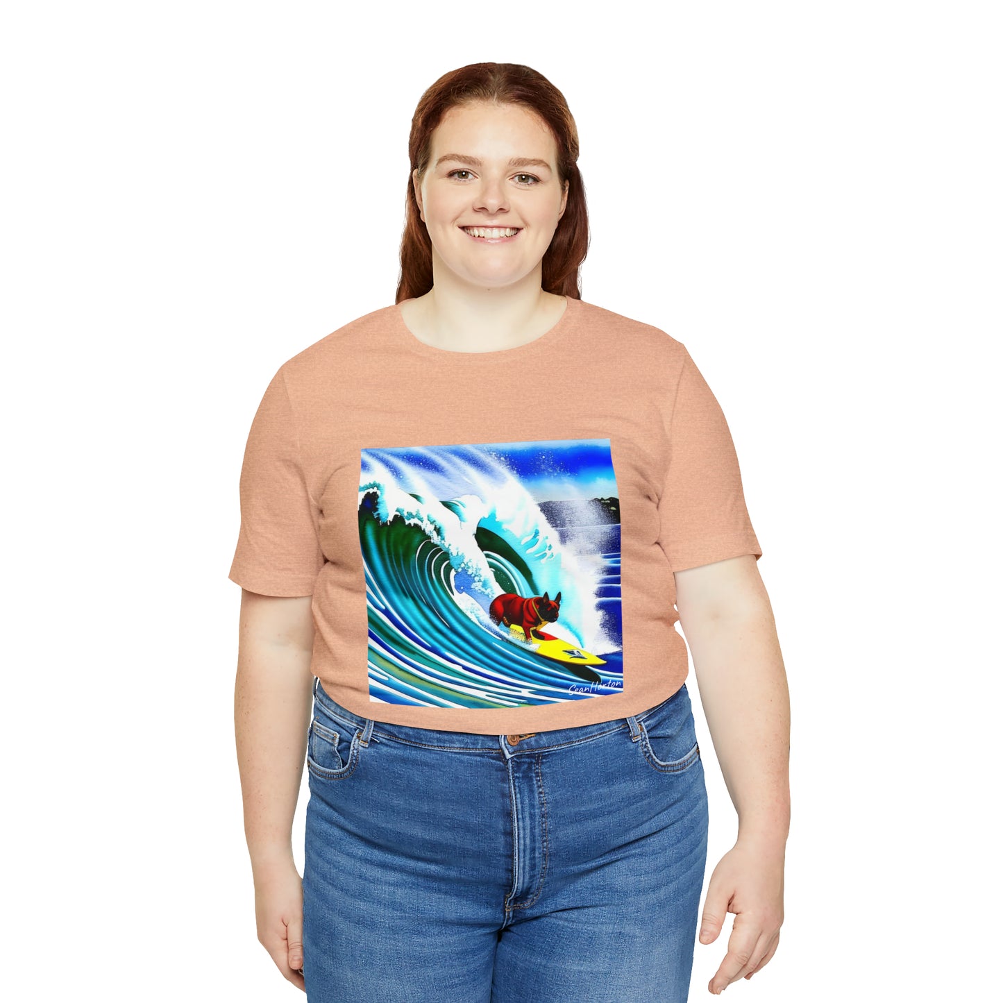 Surfing Frenchie/Frenchie Mom Unisex Jersey Short Sleeve Tee