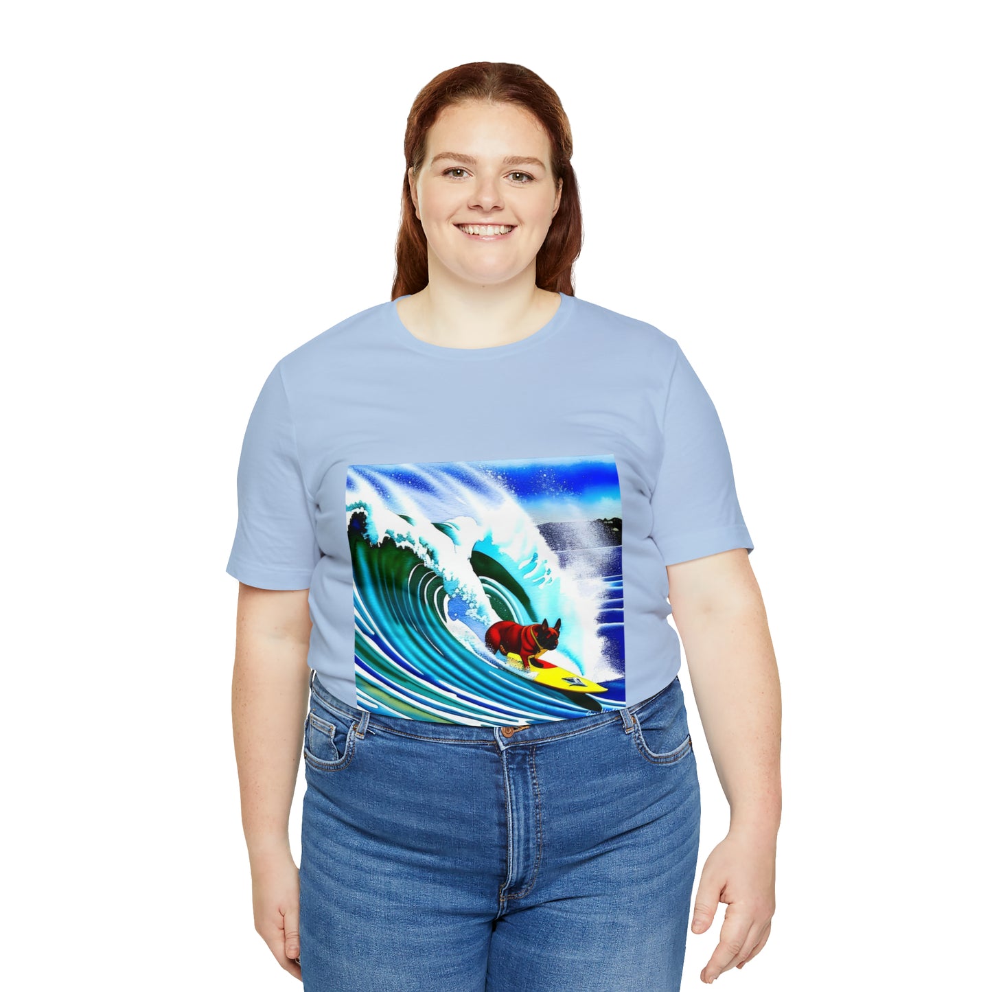 Surfing Frenchie Unisex Jersey Short Sleeve Tee