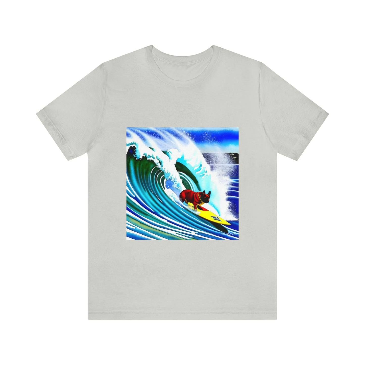 Surfing Frenchie Unisex Jersey Short Sleeve Tee