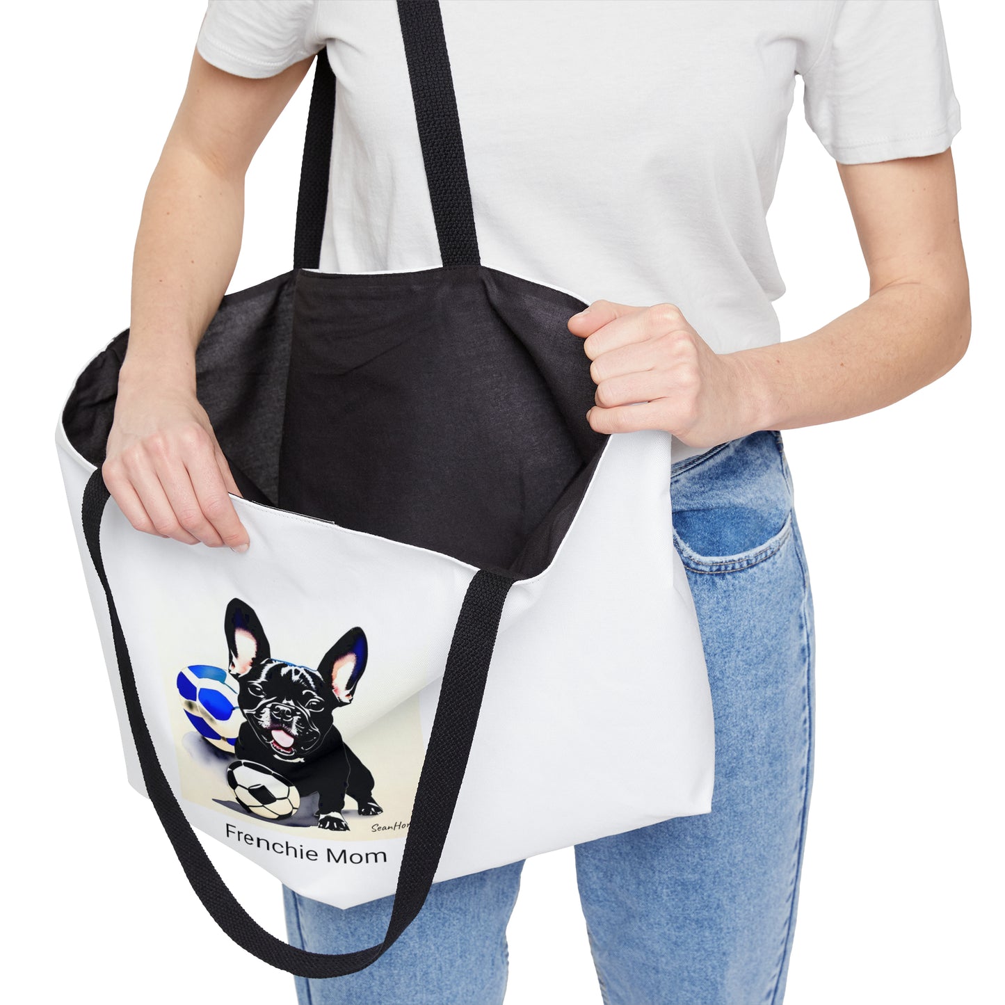 Frenchie with a Soccer Ball/Frenchie Mom Weekender Tote Bag