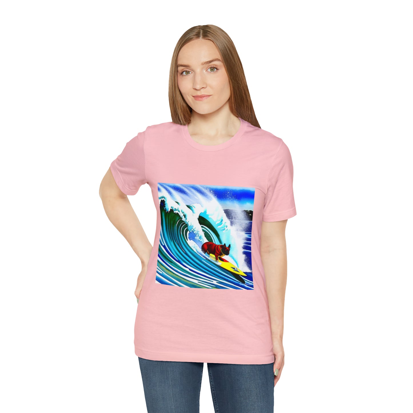 Surfing Frenchie Unisex Jersey Short Sleeve Tee